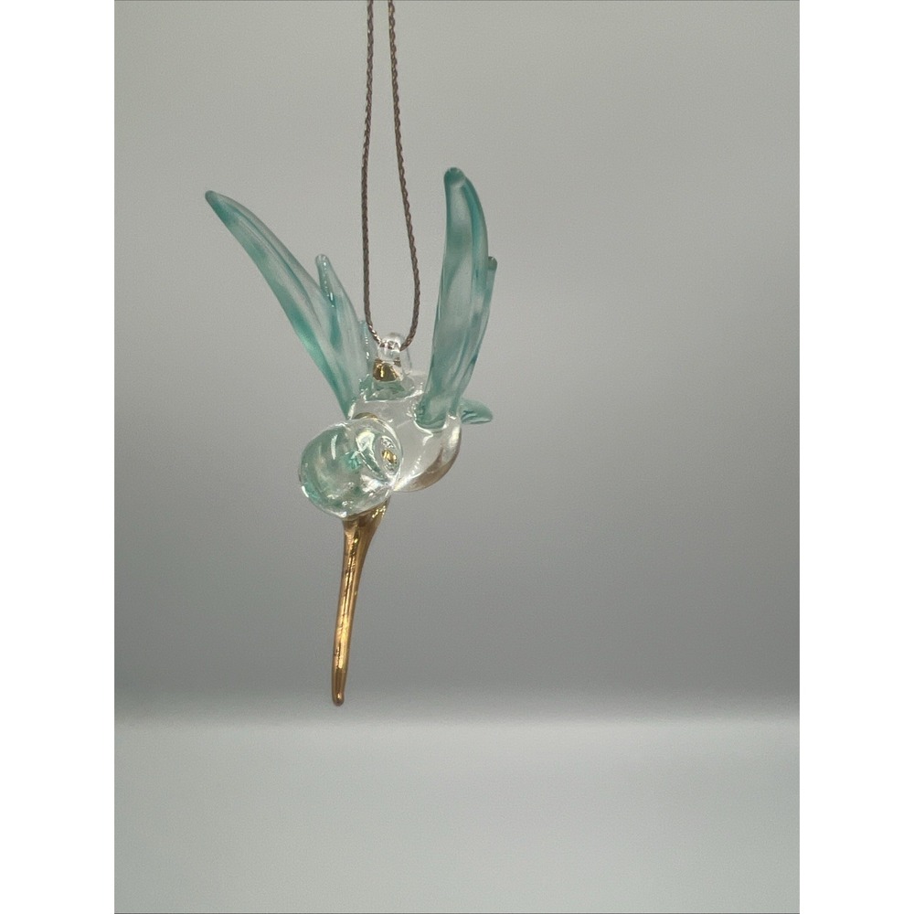Hummingbird Ornament Glass Green Teal Figurine Crystal‎ Hanging Bird Christmas - Picture 4 of 8